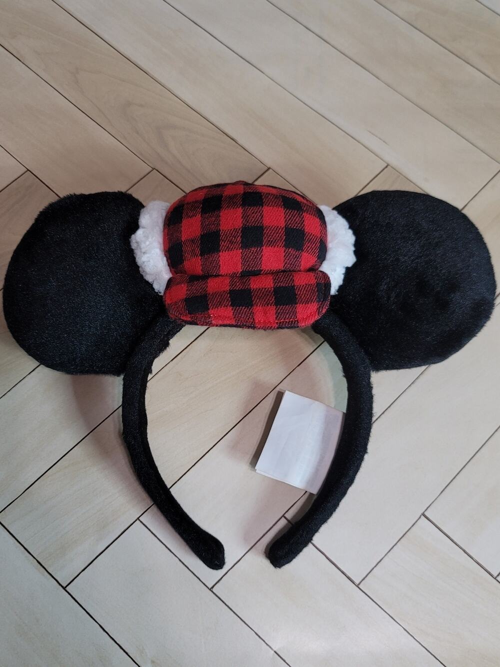 Disney Black & Red Plaid Buffalo Mickey Mouse Ears Headband